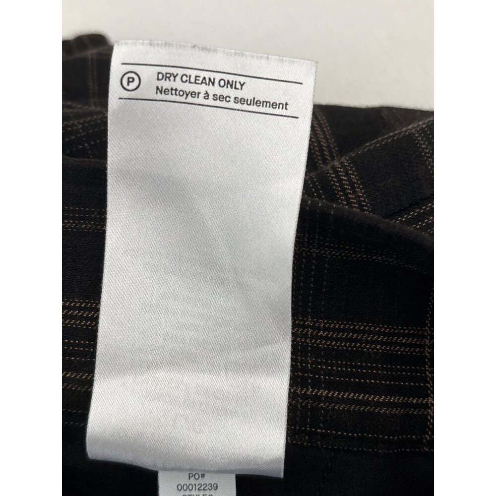 Vince Pants Sz L Quiet Luxury Plaid Viscose Brown Relaxed Trousers Pockets Comfy - Picture 6 of 16